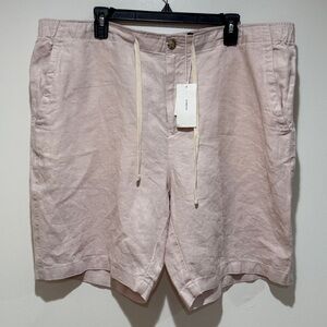 NWT Vince Lightweight Hemp‎ Shorts 9” Pink Sz XXL Drawstring Costal Minimalist